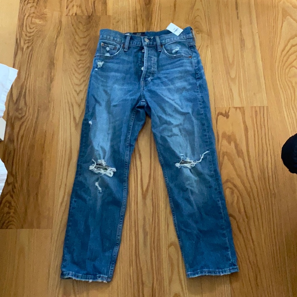 GAP jeans with knee rips. Super cute and comfy. Size 26